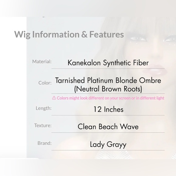 Blonde Ombre Beach Wave Wig - Picture 7 of 7